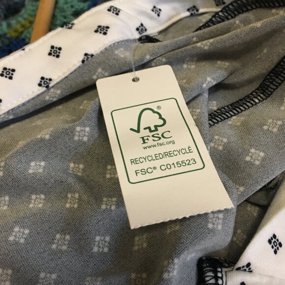 NWT Flora Nikrooz Soft Navy Blue 3/4 Sleeve White Trim Tunic Shirt - Picture 11 of 11